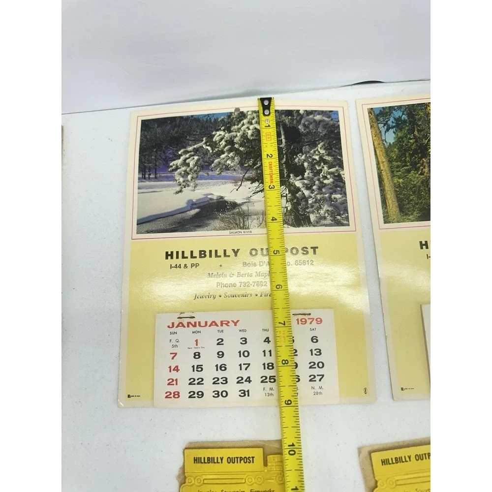Vintage 1978 1979 Missouri Advertising Calendars Lot Hillbilly Outpost Snyder's